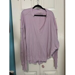We the Free People Women's Waffle Oversized Pinky/Purple Size Small